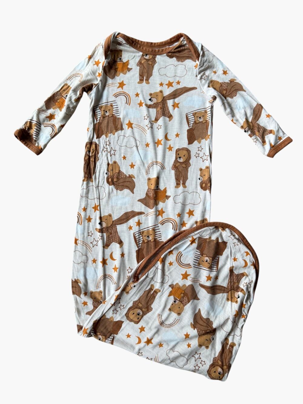 Little Sleepies Superhero Bears Newborn Sleeper Gown Unisex Bamboo Viscose